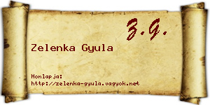 Zelenka Gyula névjegykártya