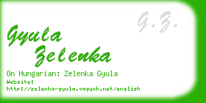 gyula zelenka business card